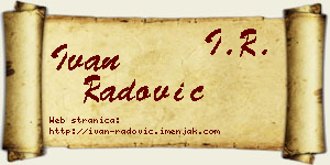Ivan Radović vizit kartica